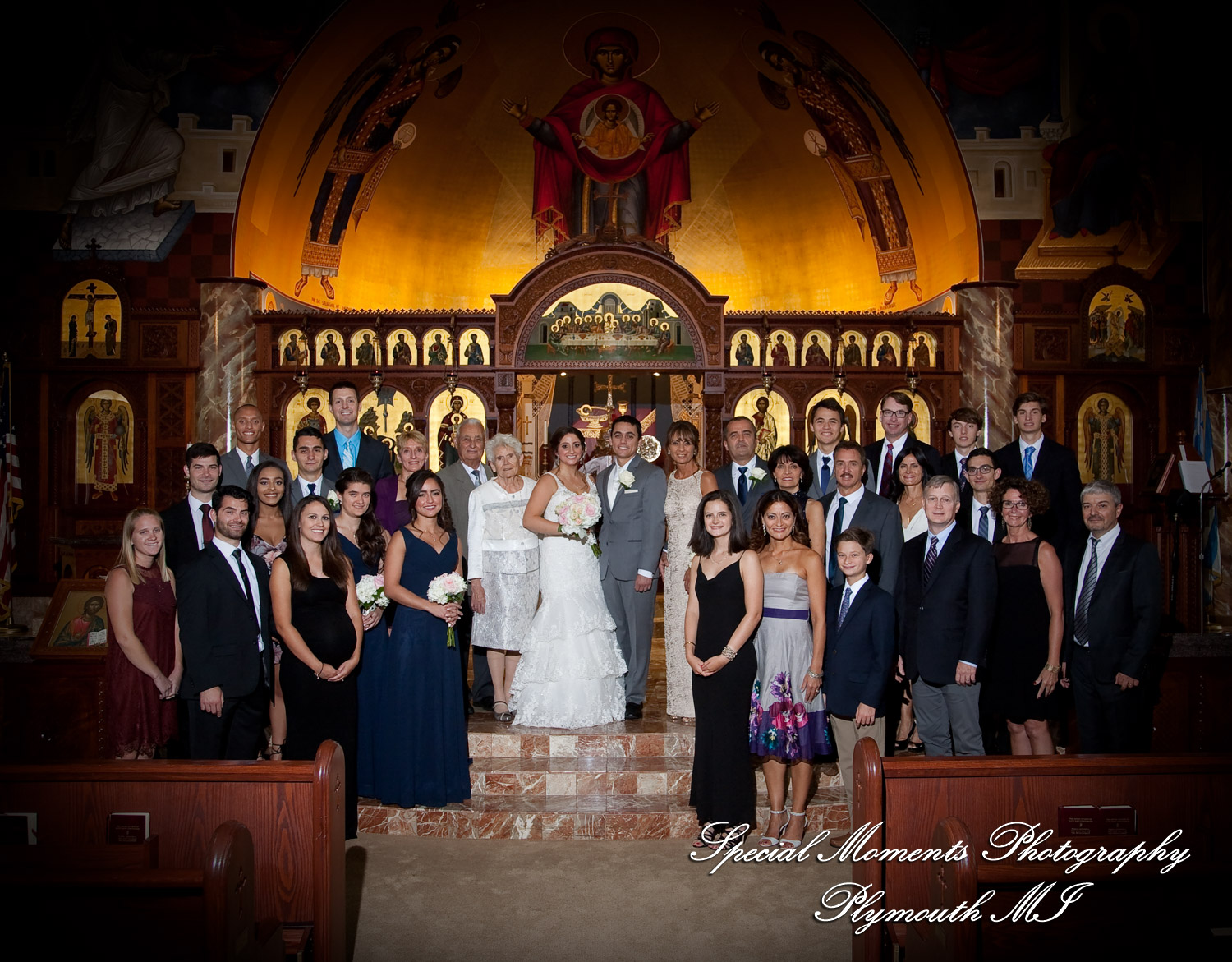 David & Steph at St. John Greek Orthodox Sterling Hts MI wedding photograph