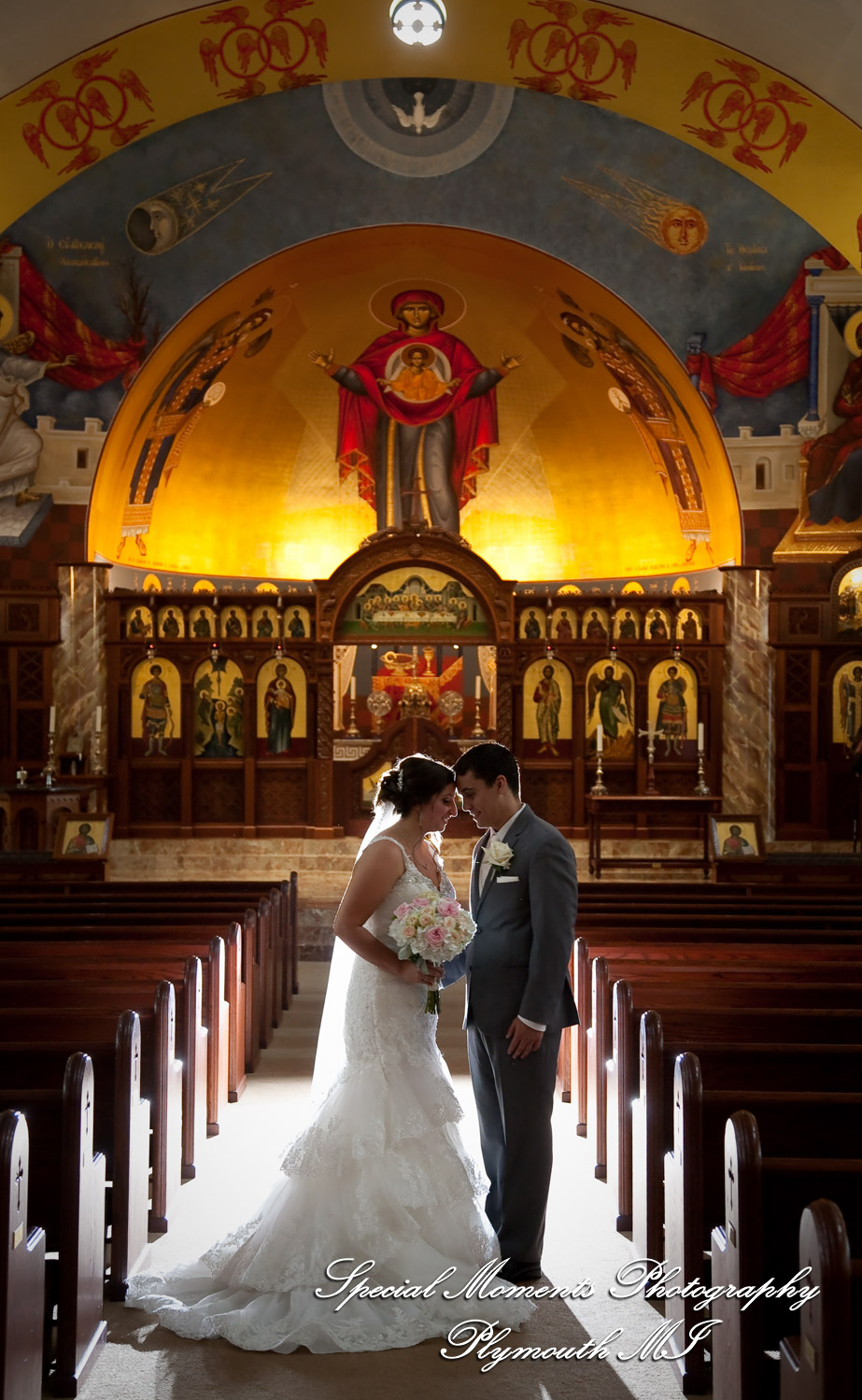 David & Steph at St. John Greek Orthodox Sterling Hts MI wedding photograph