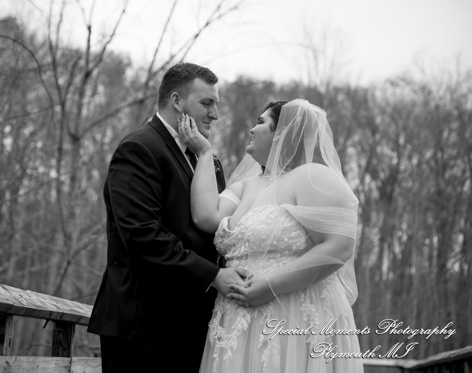 Sarah & Chad at Bloomfield Nature Preserve MI wedding photograph