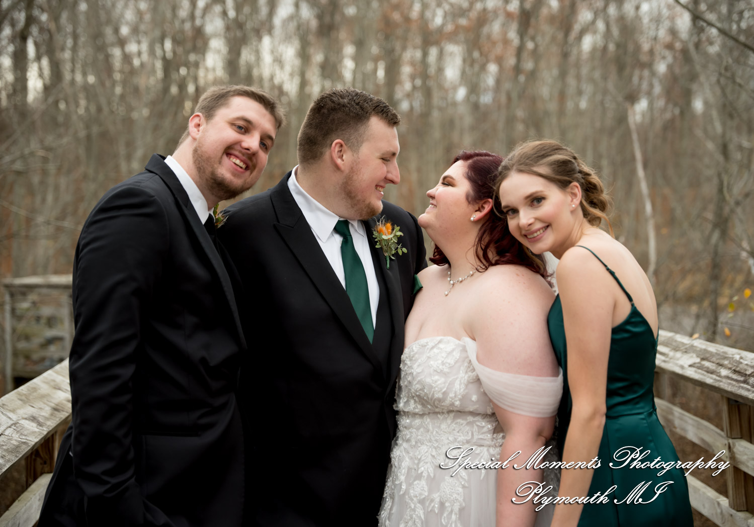 Sarah & Chad at Bloomfield Nature Preserve MI wedding photograph