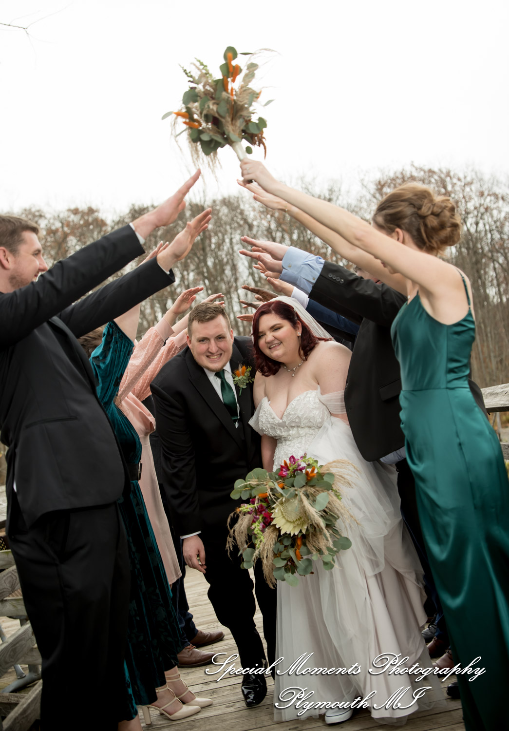 Sarah & Chad at Bloomfield Nature Preserve MI wedding photograph