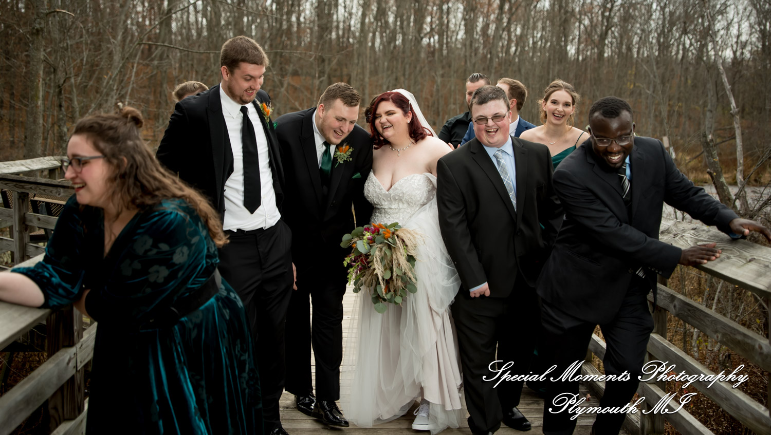 Sarah & Chad at Bloomfield Nature Preserve MI wedding photograph