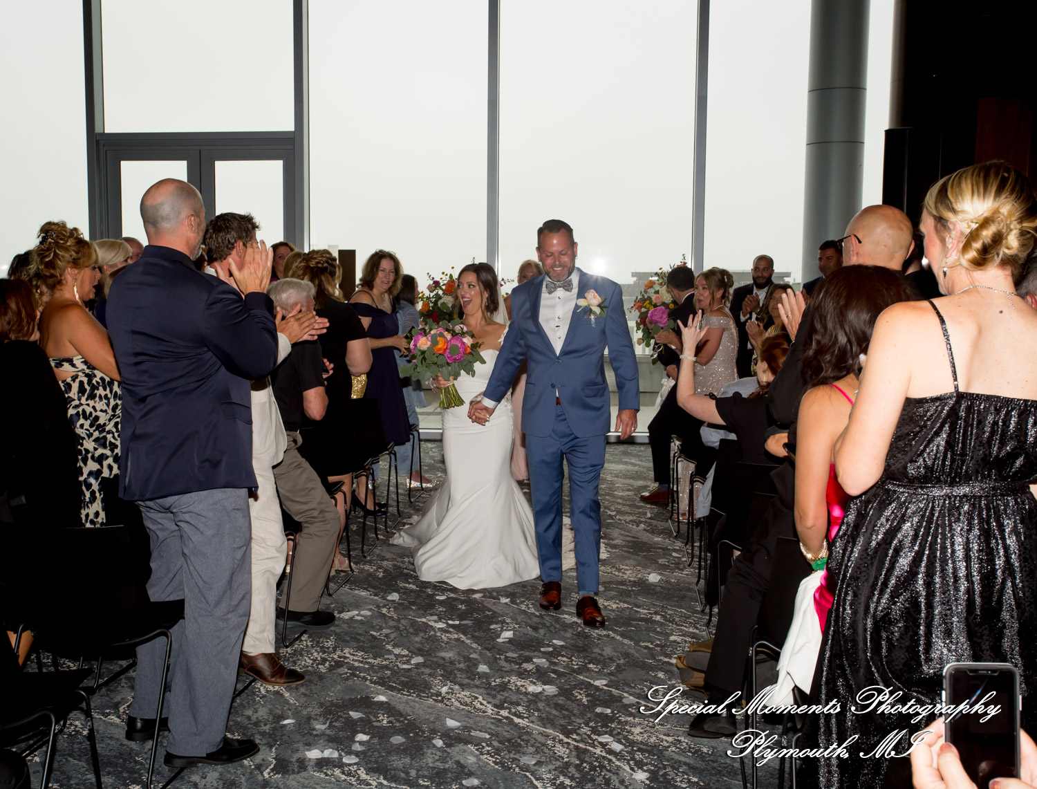Reanna & Terrance at Elevate at One Campus Martius Detroit MI wedding photograph