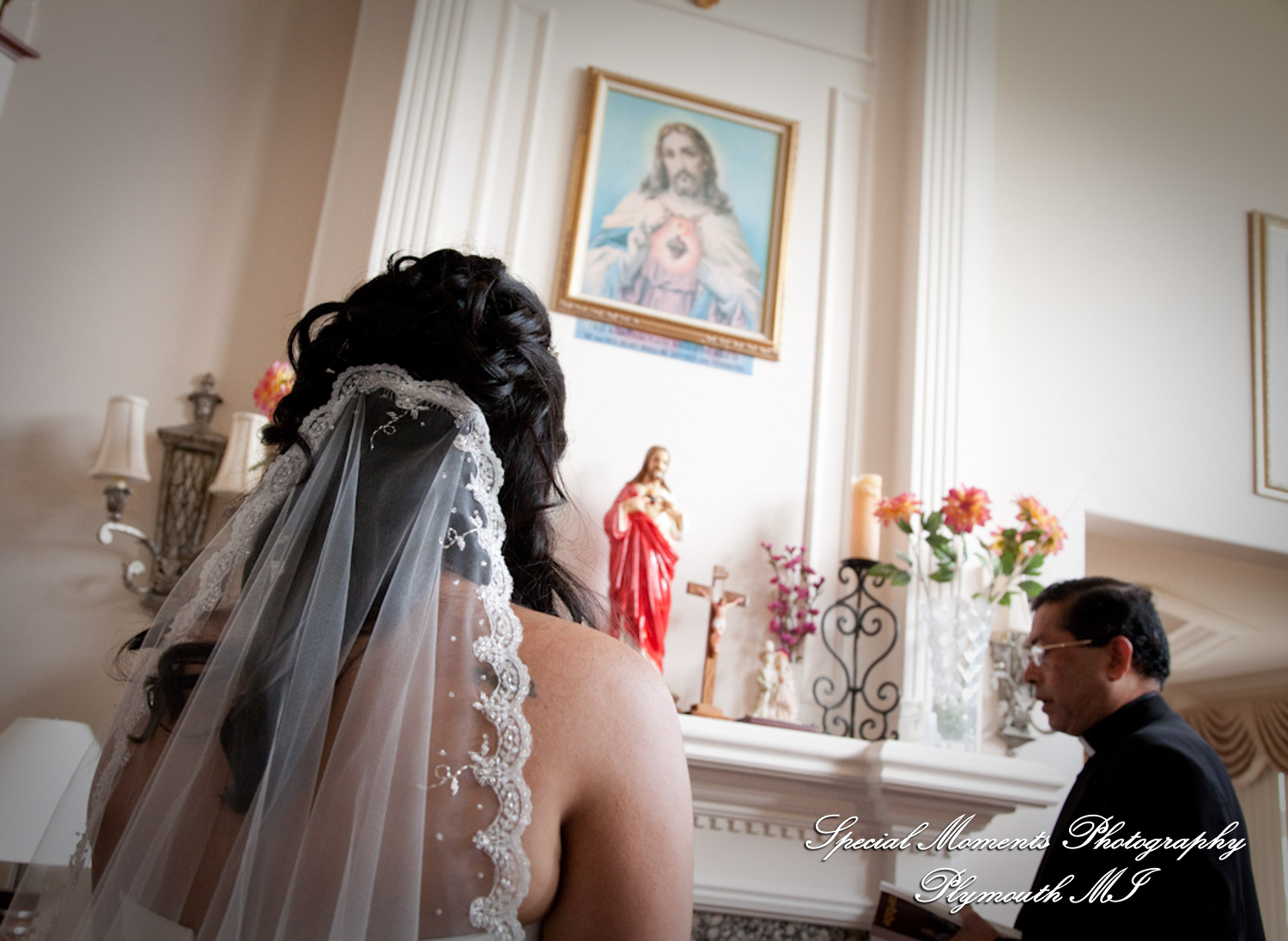 Sean & Bin at St. Joseph Lake Orion MI wedding photograph