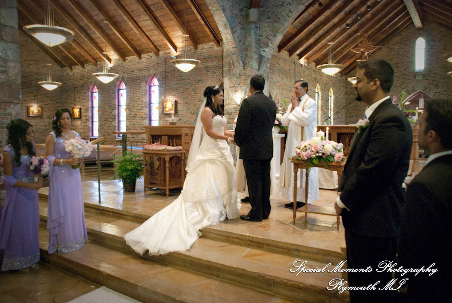 Sean & Bin at St. Joseph Lake Orion MI wedding photograph