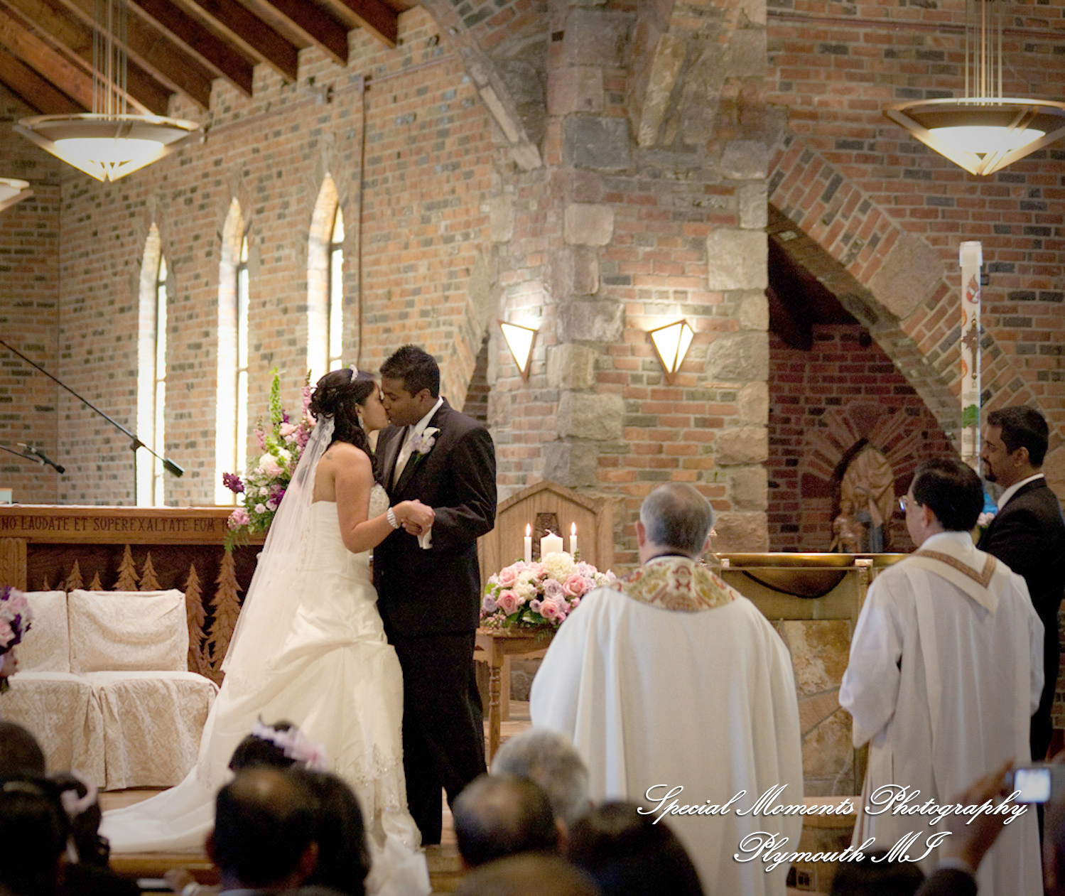 Sean & Bin at St. Joseph Lake Orion MI wedding photograph