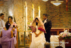 Sean & Bin at St. Joseph Lake Orion MI wedding photograph