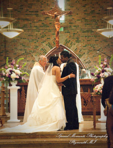 Sean & Bin at St. Joseph Lake Orion MI wedding photograph