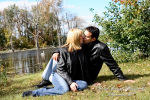 Kam & Jim at Robert H Long Park Commerce Twp MI engagement photograph