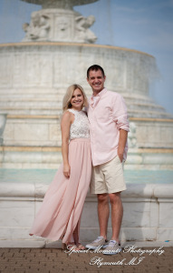 Emily & Sean at Belle Isle Fountain Detroit MI engagement photograph