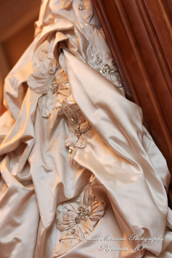 The couple at home getting ready wedding photograph