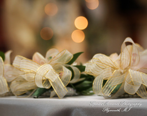 The couple at home getting ready wedding photograph