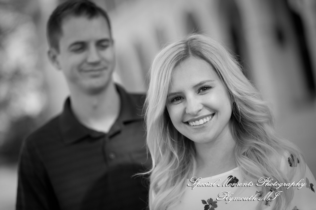 Emily & Sean at Belle Isle Fountain Detroit MI engagement photograph