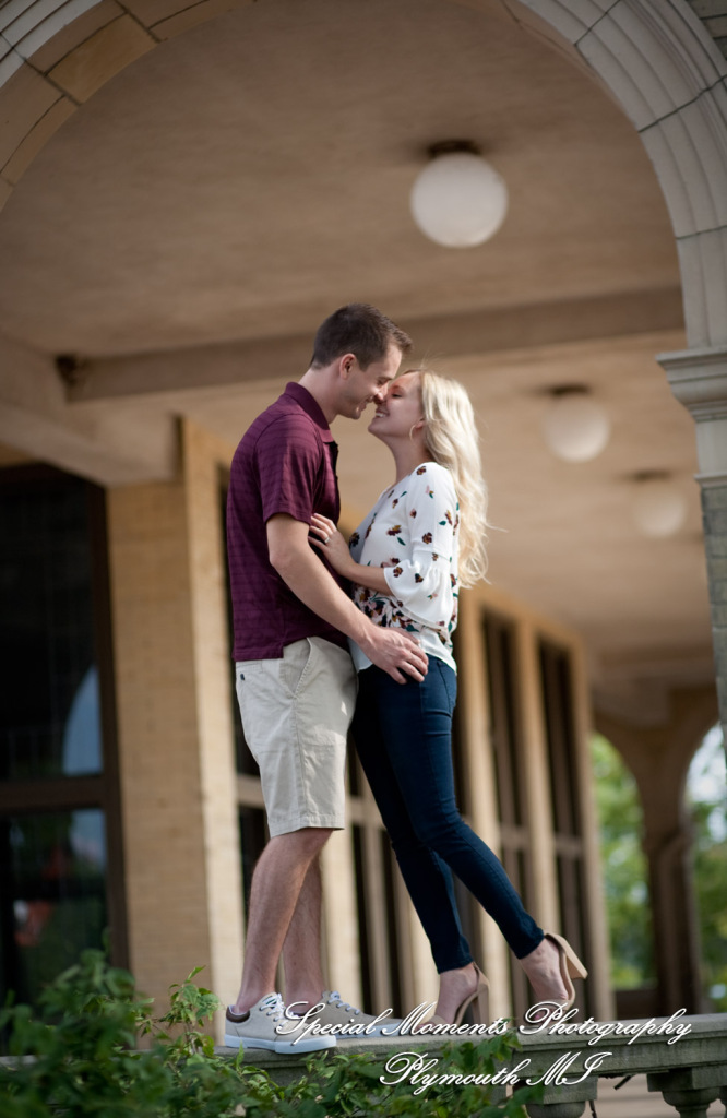 Emily & Sean at Belle Isle Fountain Detroit MI engagement photograph