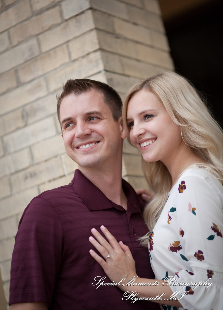 Emily & Sean at Belle Isle Fountain Detroit MI engagement photograph