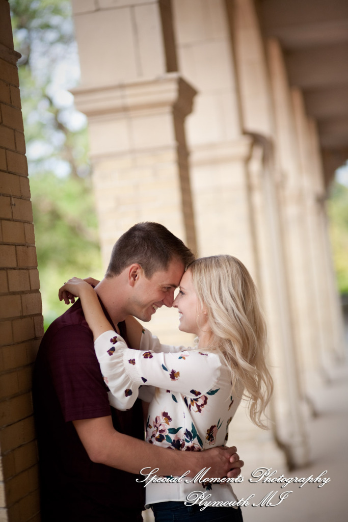 Emily & Sean at Belle Isle Fountain Detroit MI engagement photograph