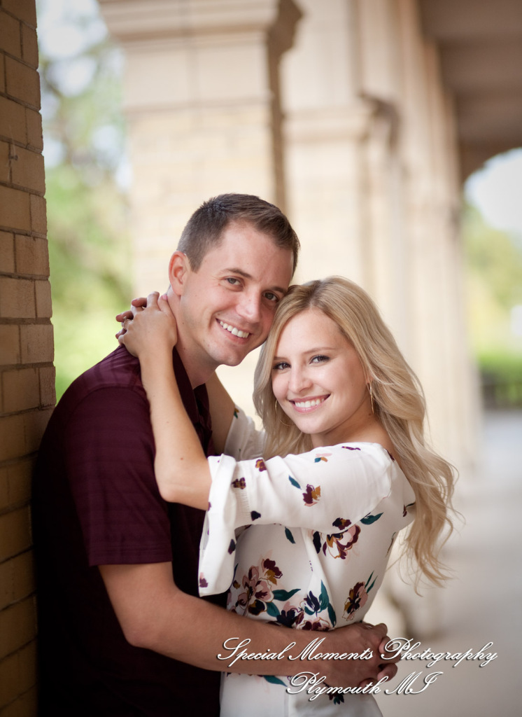 Emily & Sean at Belle Isle Fountain Detroit MI engagement photograph