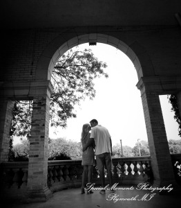 Emily & Sean at Belle Isle Fountain Detroit MI engagement photograph