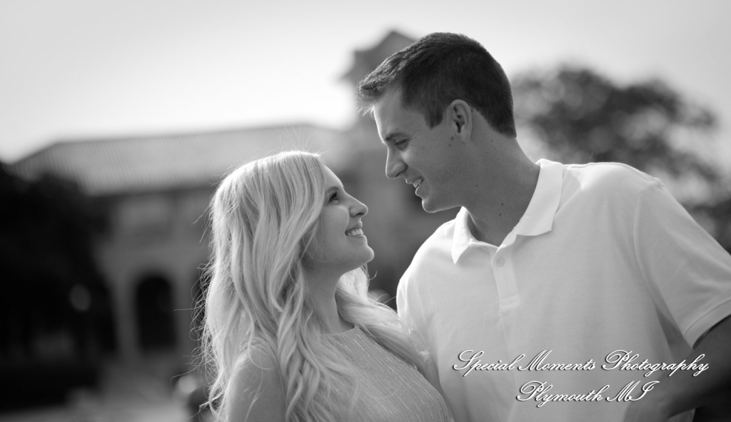 Emily & Sean at Belle Isle Fountain Detroit MI engagement photograph