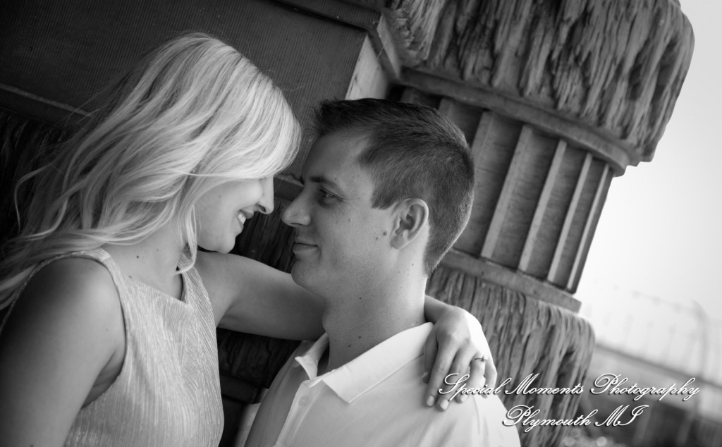 Emily & Sean at Belle Isle Fountain Detroit MI engagement photograph