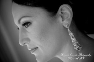 The couple at home getting ready wedding photograph