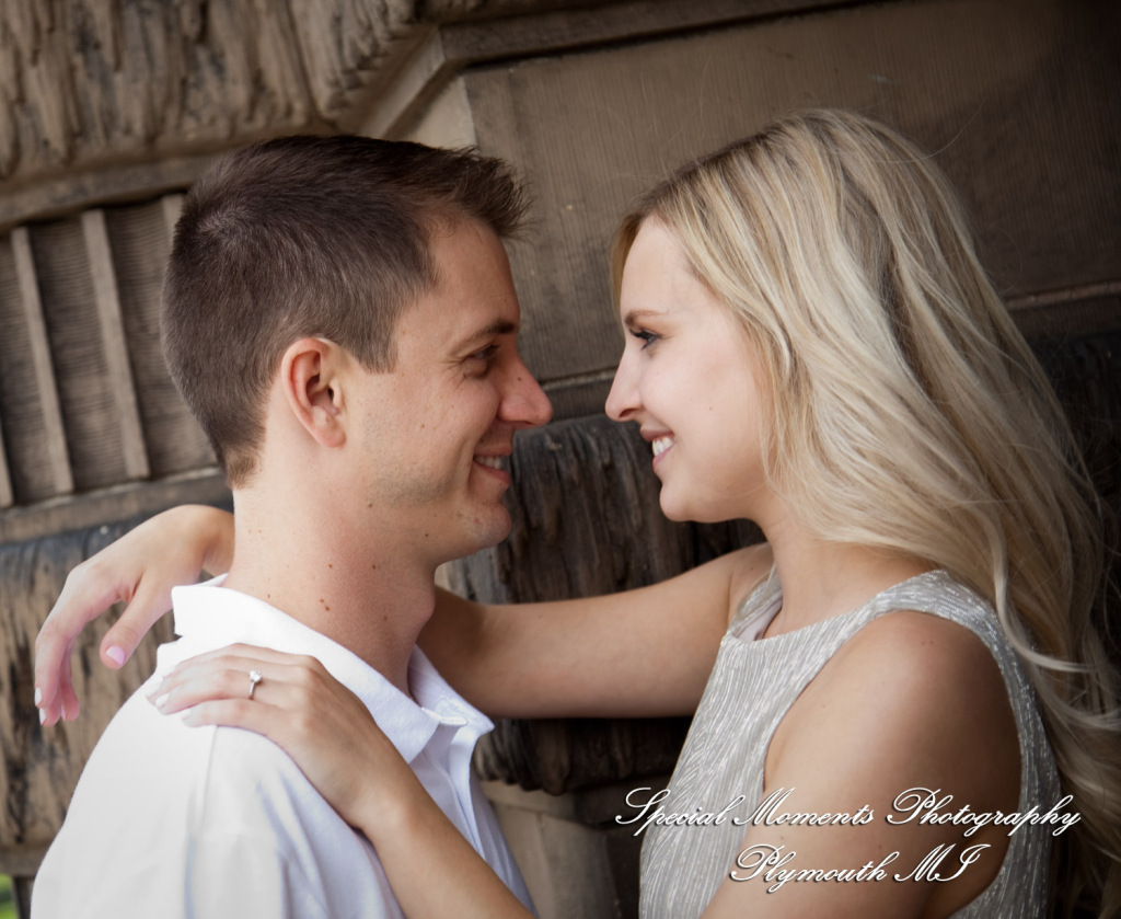 Emily & Sean at Belle Isle Fountain Detroit MI engagement photograph