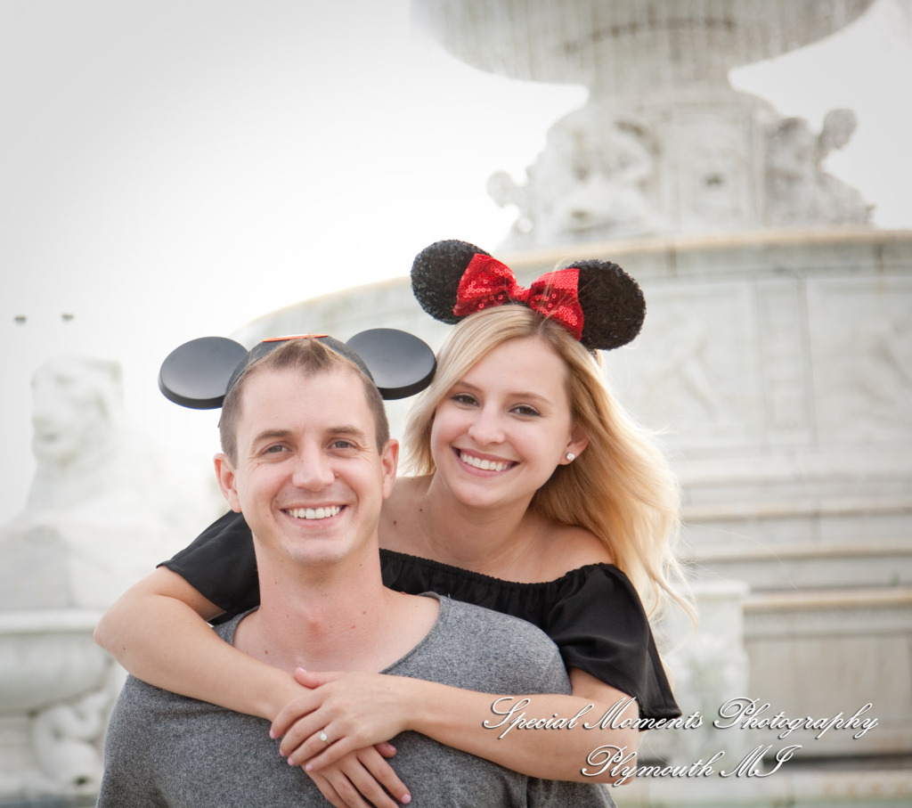 Emily & Sean at Belle Isle Fountain Detroit MI engagement photograph