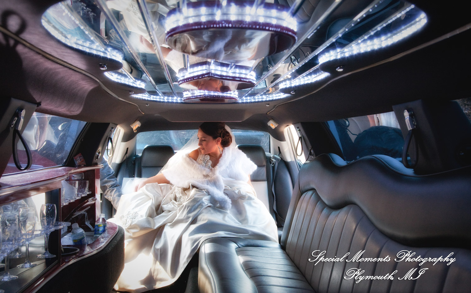 The couple at home getting ready wedding photograph