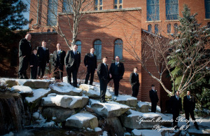 The couple at Ss. Mary & Joseph Chapel Plymouth MI wedding photograph