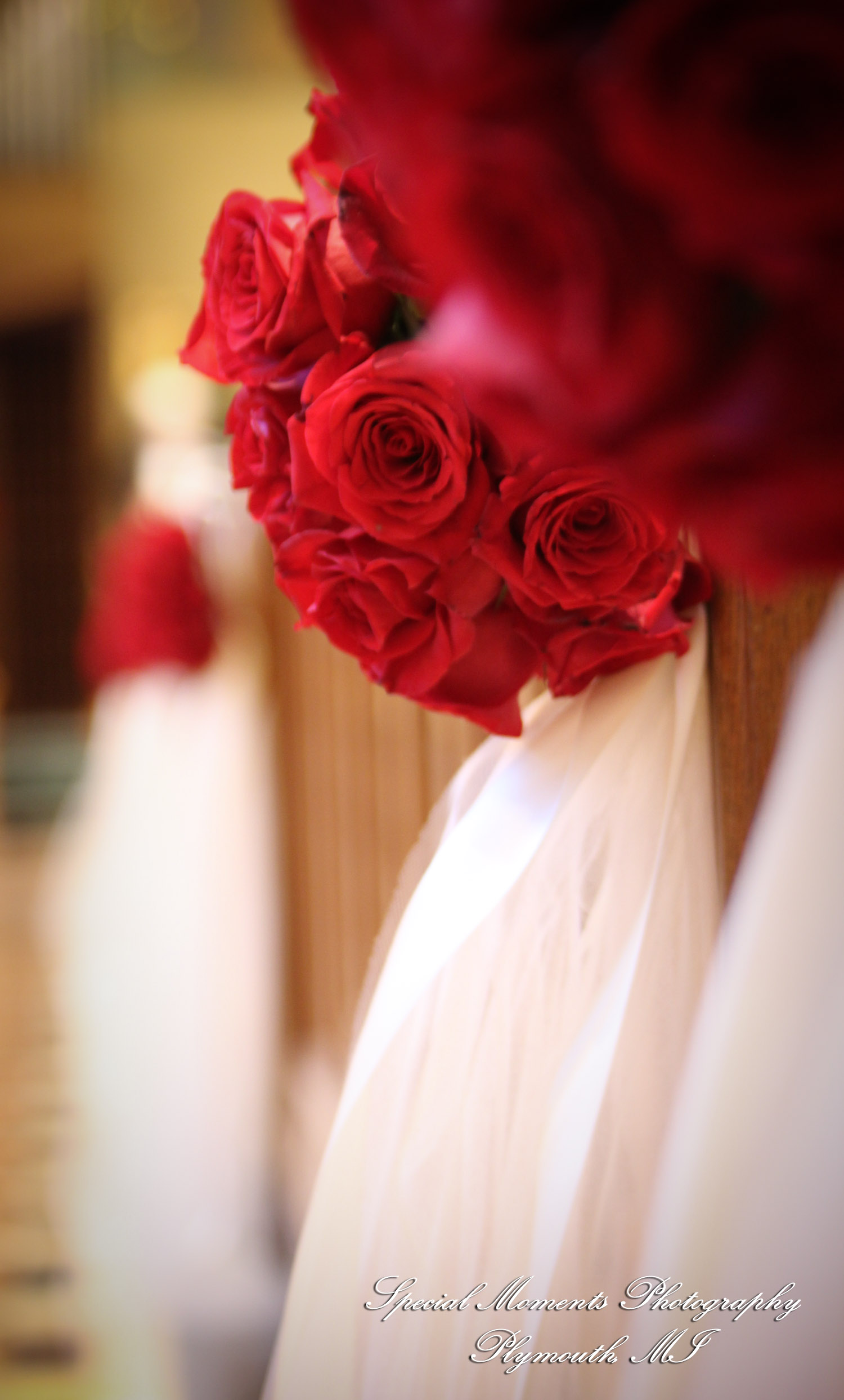 The couple at Ss. Mary & Joseph Chapel Plymouth MI wedding photograph