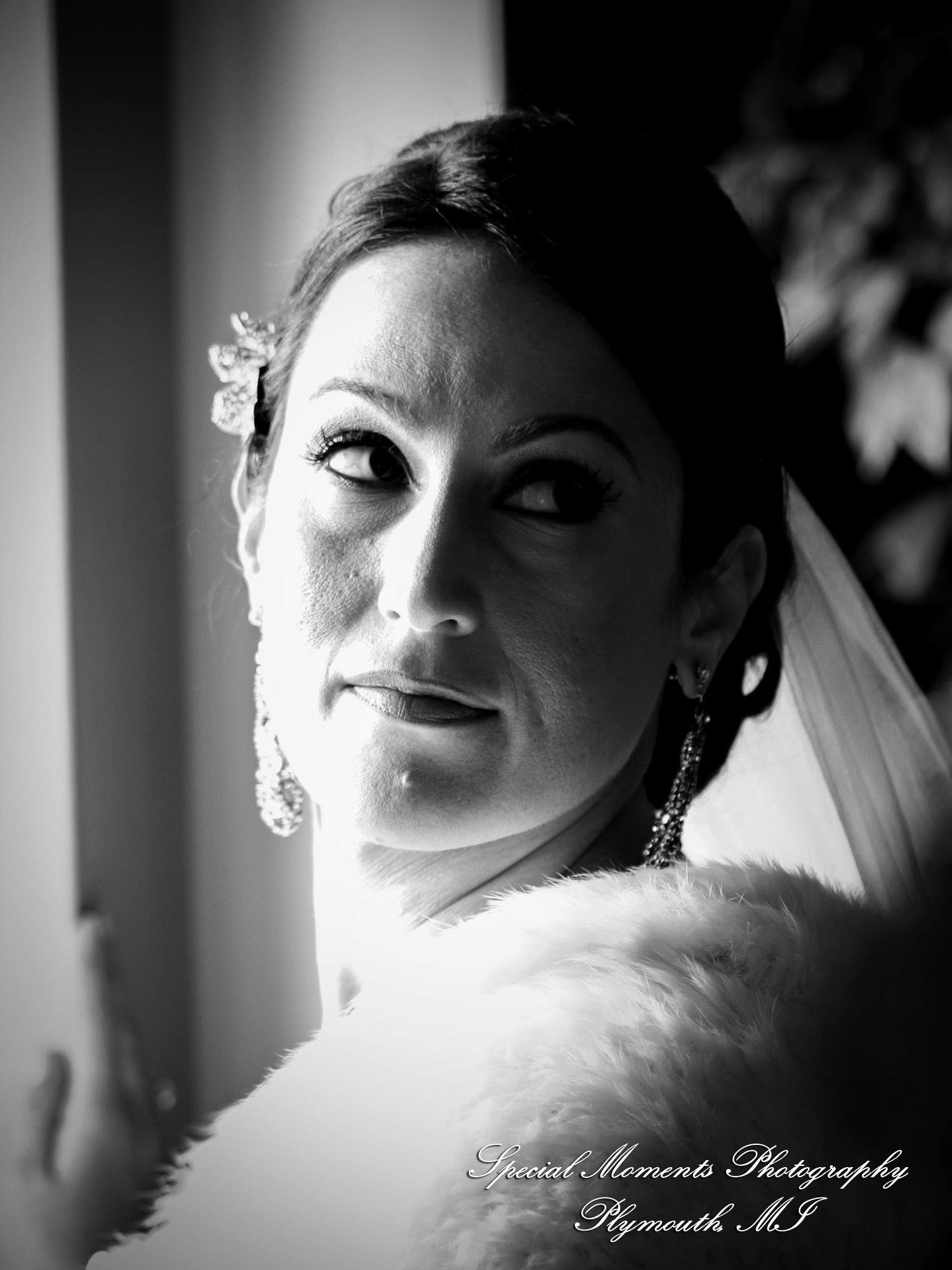 The couple at Ss. Mary & Joseph Chapel Plymouth MI wedding photograph