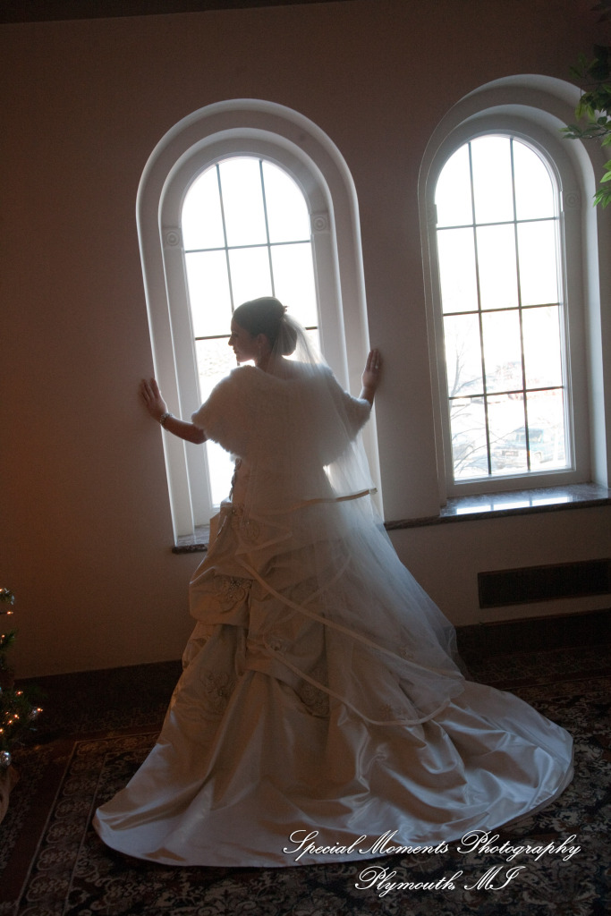 The couple at Ss. Mary & Joseph Chapel Plymouth MI wedding photograph