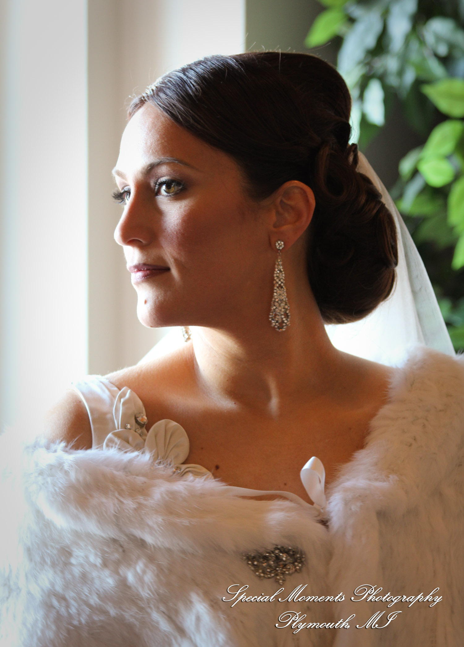 The couple at Ss. Mary & Joseph Chapel Plymouth MI wedding photograph