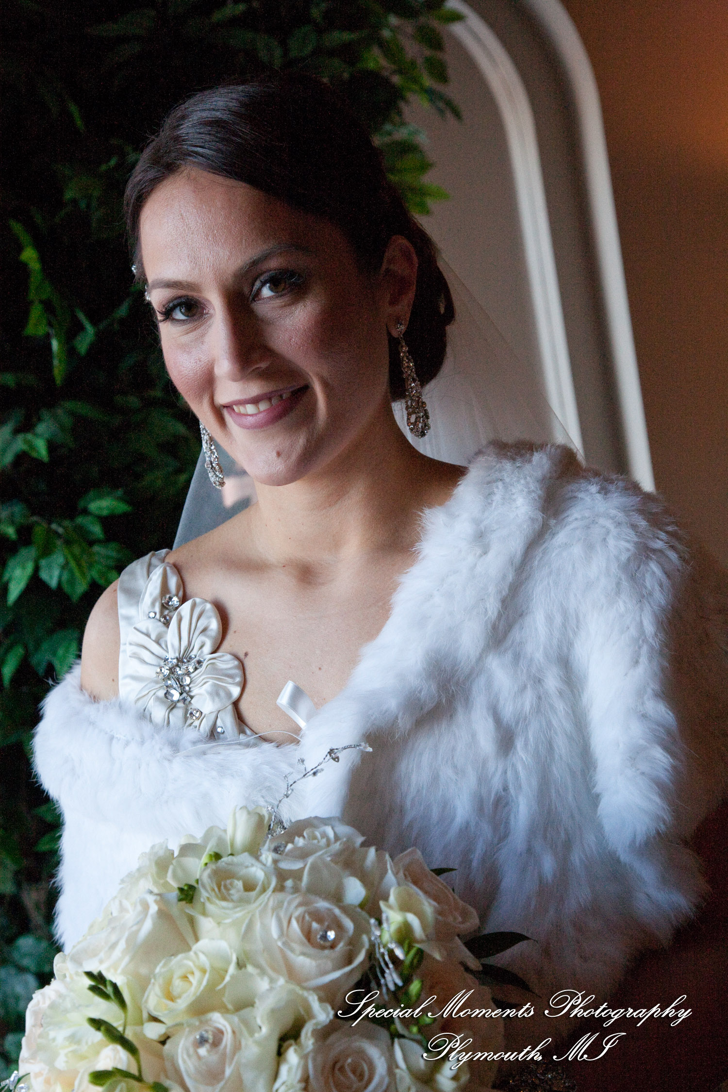 The couple at Ss. Mary & Joseph Chapel Plymouth MI wedding photograph