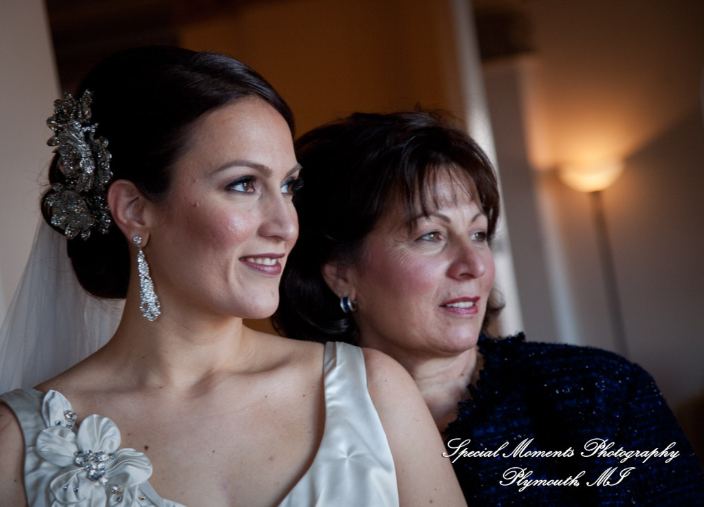 The couple at Ss. Mary & Joseph Chapel Plymouth MI wedding photograph
