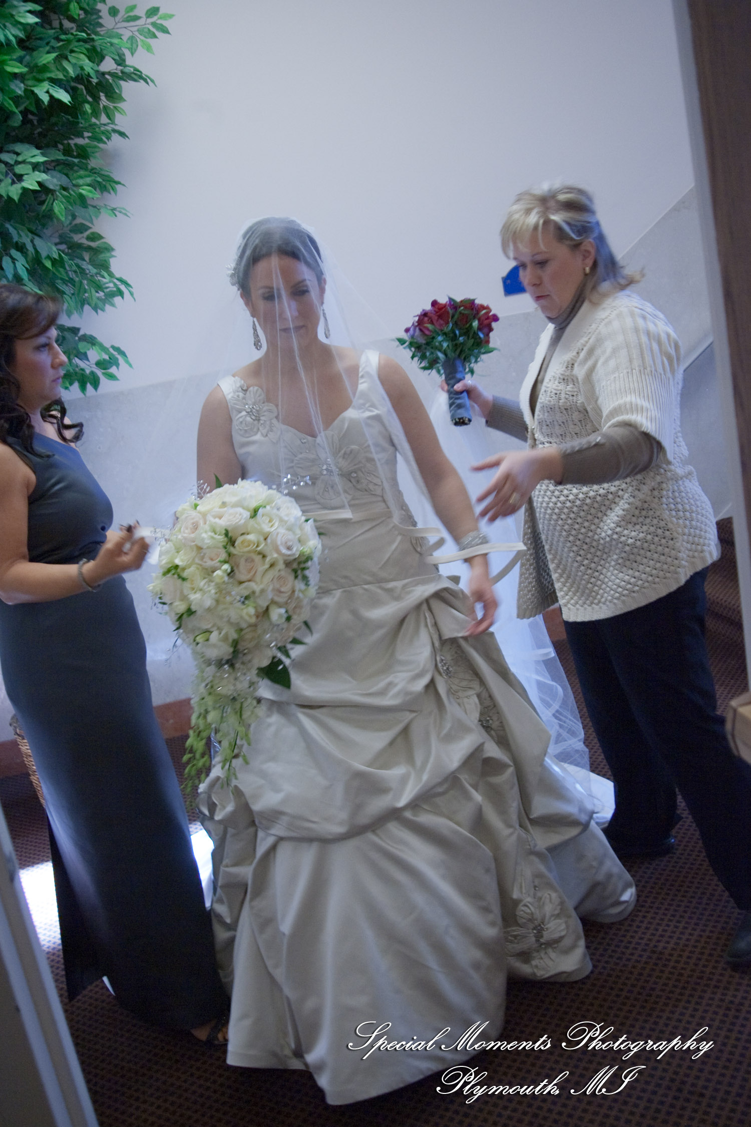 The couple at Ss. Mary & Joseph Chapel Plymouth MI wedding photograph