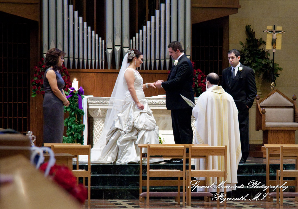 The couple at Ss. Mary & Joseph Chapel Plymouth MI wedding photograph
