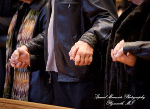 The couple at Ss. Mary & Joseph Chapel Plymouth MI wedding photograph