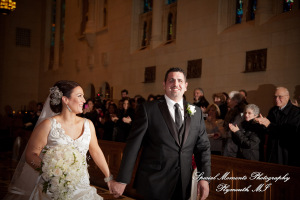 The couple at Ss. Mary & Joseph Chapel Plymouth MI wedding photograph
