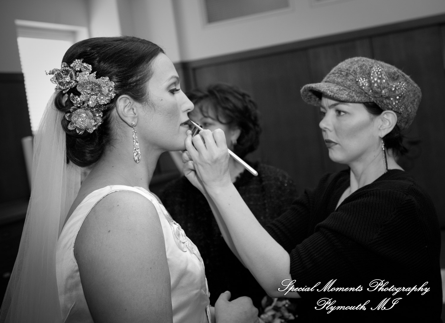 The couple at Ss. Mary & Joseph Chapel Plymouth MI wedding photograph