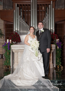 The couple at Ss. Mary & Joseph Chapel Plymouth MI wedding photograph