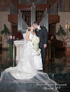 The couple at Ss. Mary & Joseph Chapel Plymouth MI wedding photograph
