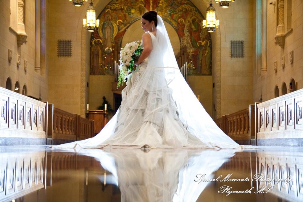 The couple at Ss. Mary & Joseph Chapel Plymouth MI wedding photograph