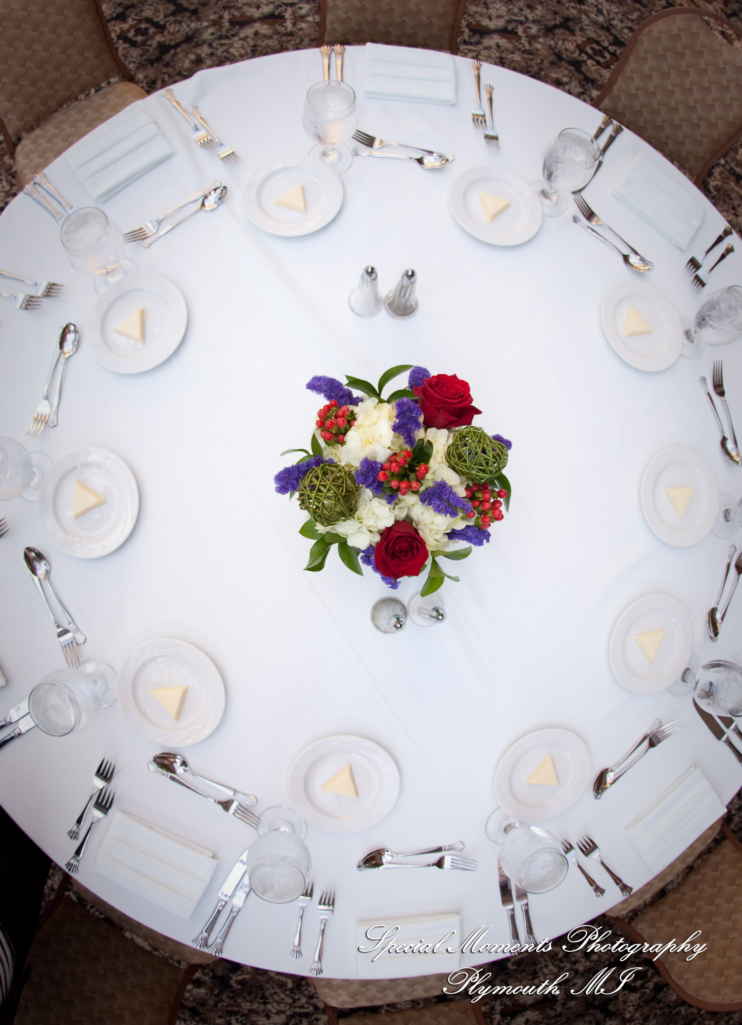 The couple at St. John's Resort Atrium Ballroom Plymouth MI wedding photograph