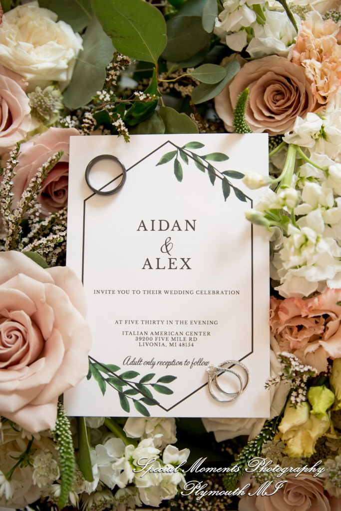 Aidan & Alex at Italian American Club Livonia MI wedding photograph