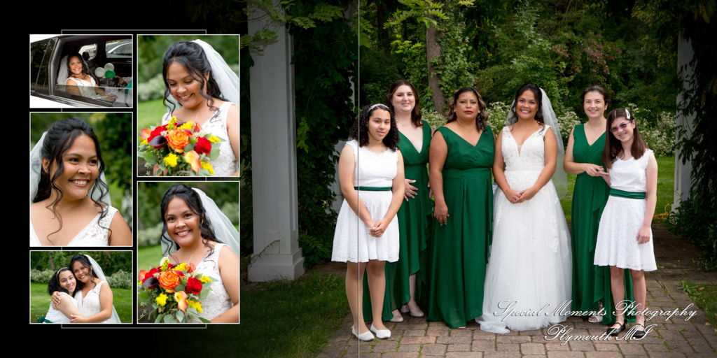 Evelyn & Christopher at Wellers Saline MI wedding album photograph