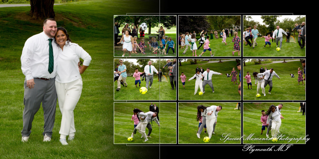 Coffee Table Design - Evelyn & Christopher at Wellers Saline MI wedding album photograph