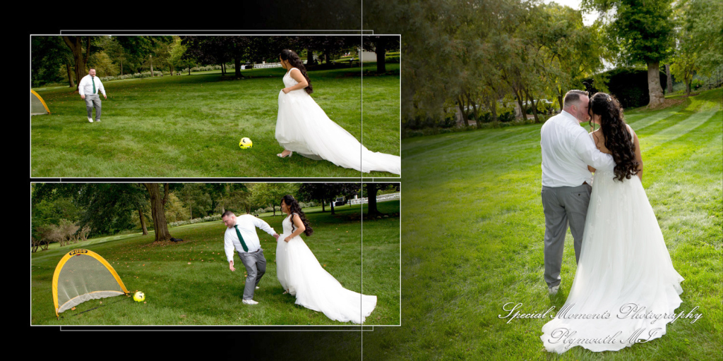 Coffee Table Design - Evelyn & Christopher at Wellers Saline MI wedding album photograph