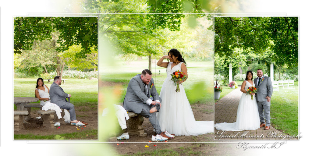 Coffee Table Design - Evelyn & Christopher at Wellers Saline MI wedding album photograph