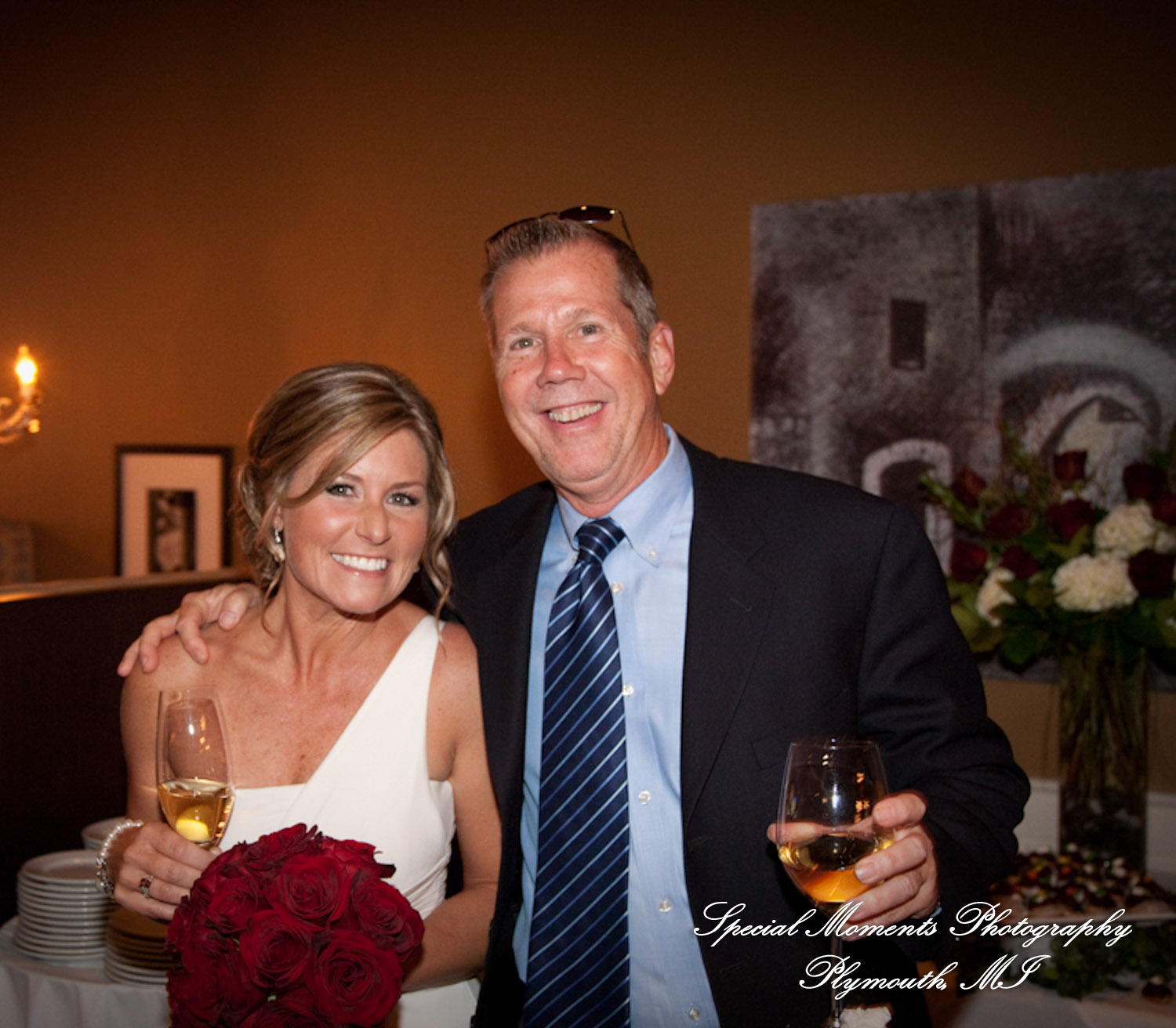 Pete & Paula at Fiamma Grill Plymouth MI wedding photograph